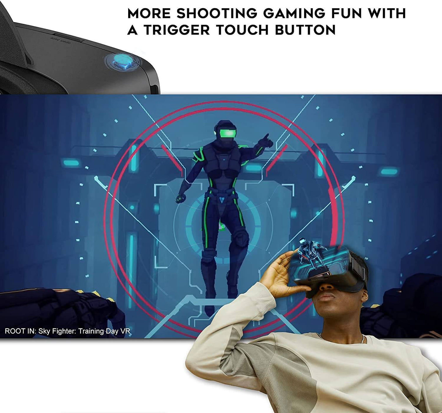 DESTEK V5 Virtual Reality Headset Phone 3D VR Glasses with Trigger Button for Virtual Reality Game & Video, Black