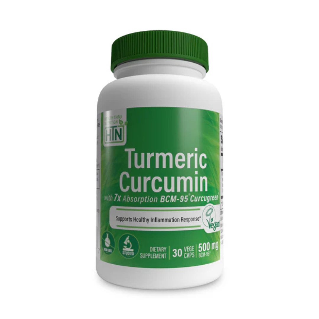 Health Thru Nutrition Turmeric Curcumin With 7x Absorption BCM-95 Curcugreen 500mg Supplement 30 Vegecaps