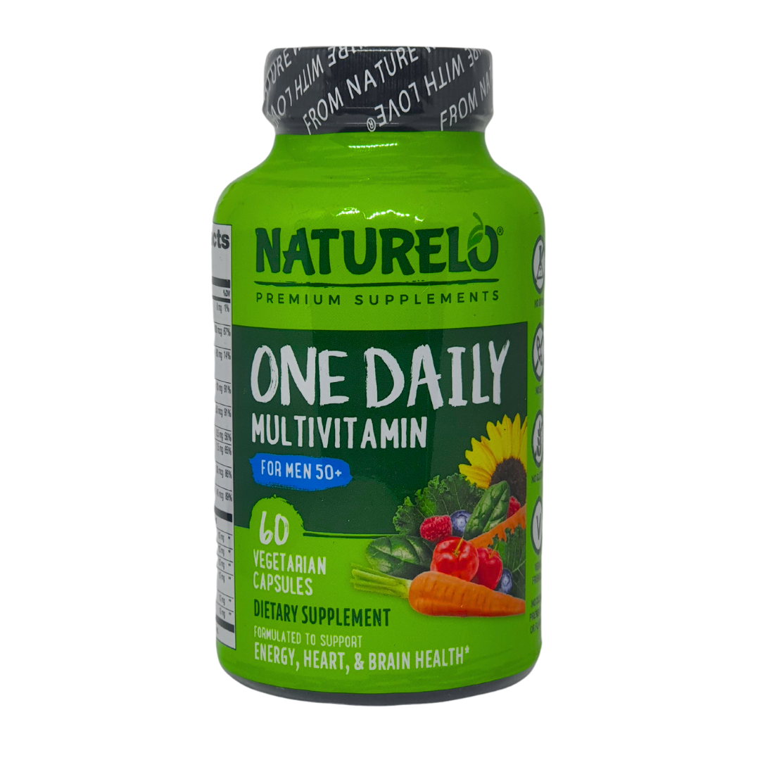 Naturelo One Daily Multivitamin for Men 50+ Supplement 60 Vegetarian Capsules