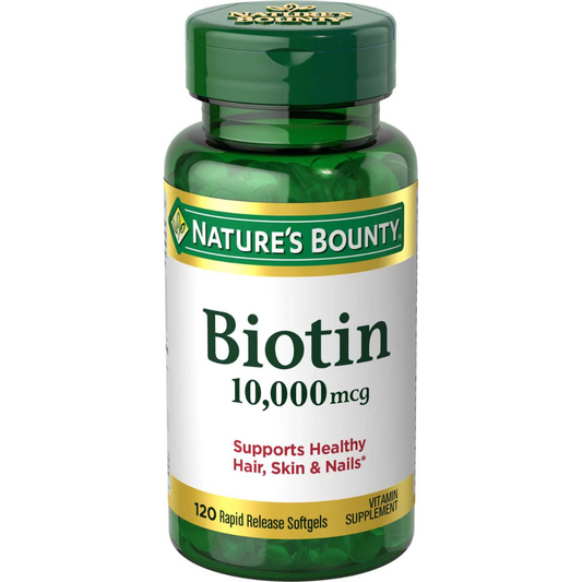 Nature's Bounty Biotin 10,000 mcg Vitamin Supplement 120 Rapid Release Softgels