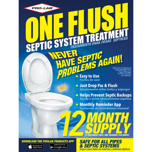 Pro-Lab One Flush Septic Treatment Packets 12 Months Supply - 12 Treatment Packets