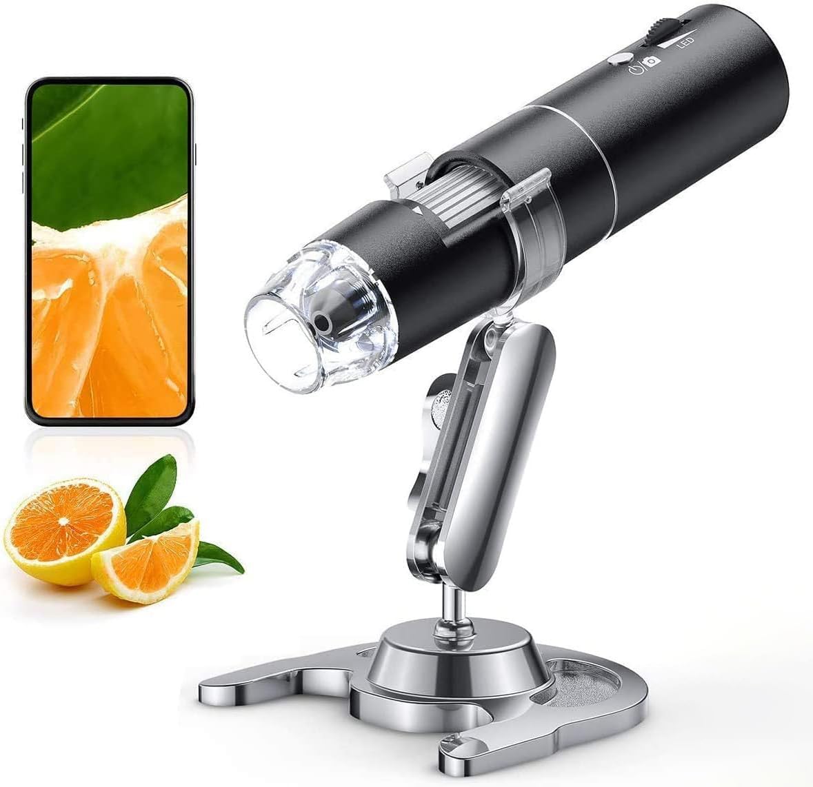 Wireless Digital Microscope 1000X Magnification Compatible with Android, iOS, Windows, Mac Computer