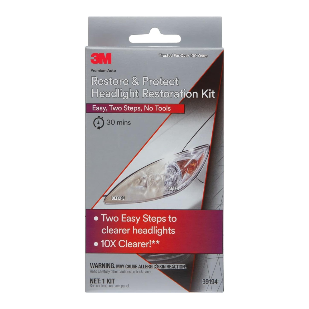 3M Premium Auto Restore & Protect Headlight Restoration Kit, 39194