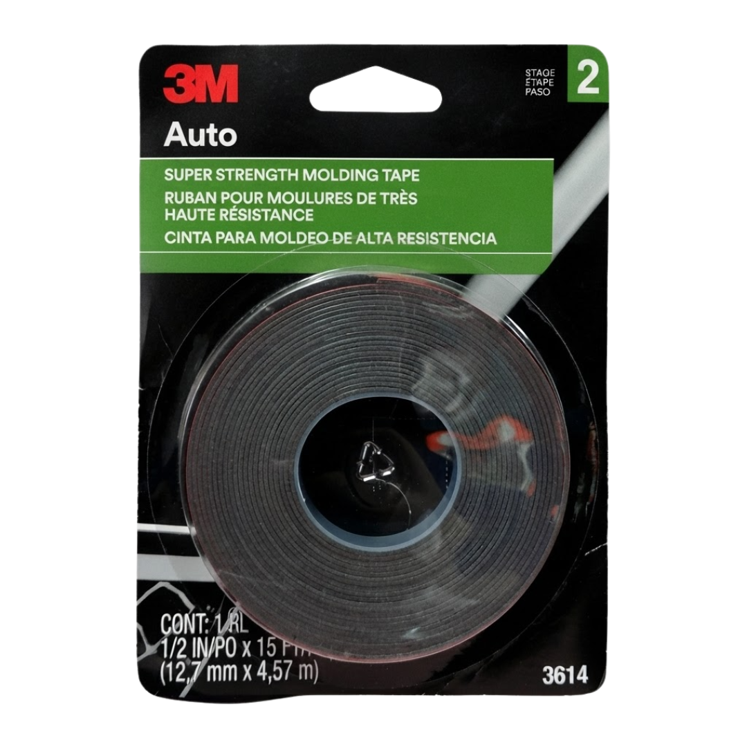 3M Auto Super Strength Molding Tape 3614 Stage 2, 1/2 in x 15 ft