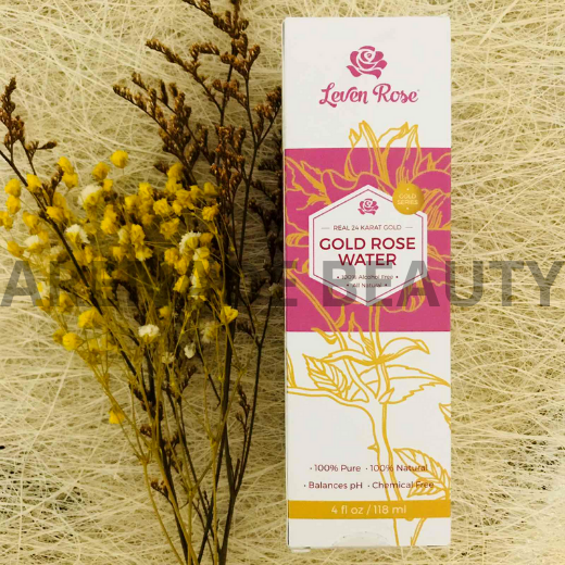 Leven Rose Real 24K Gold Rose Water Toner 4 oz / 118 ml