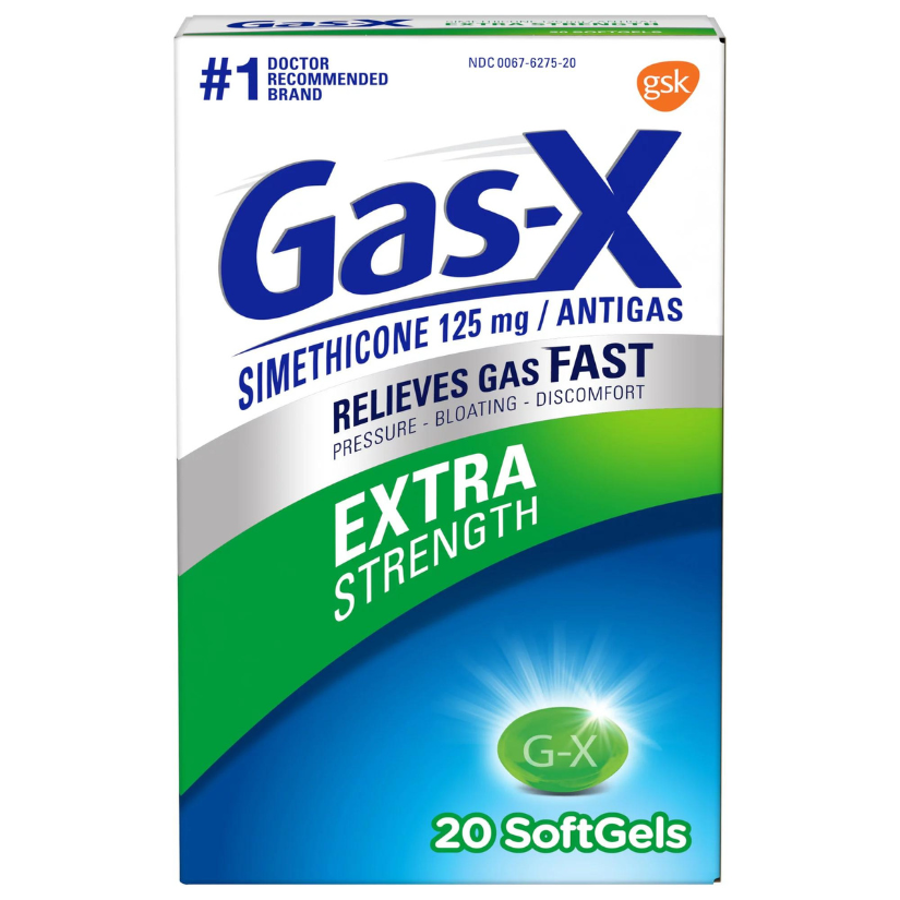 Gas-X Extra Strength Simethicone 125 mg | Antigas Relieves Gas Fast - 20 Softgels