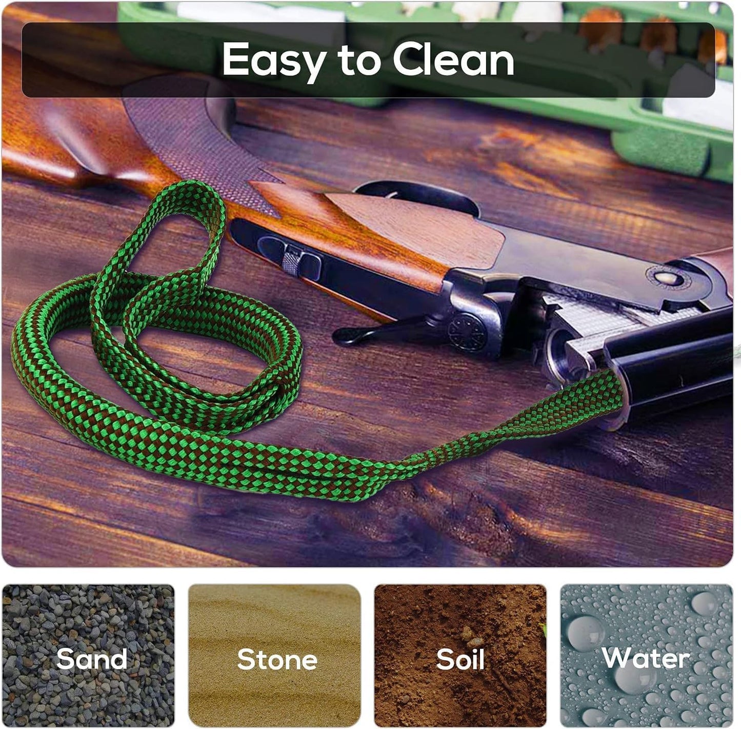 EZshoot Reusable and Compact Bore Cleaner for .223 5.56mm/.22/9mm/.380/12 GA/.30/.308/.44 Caliber Barrel, 2 Pcs