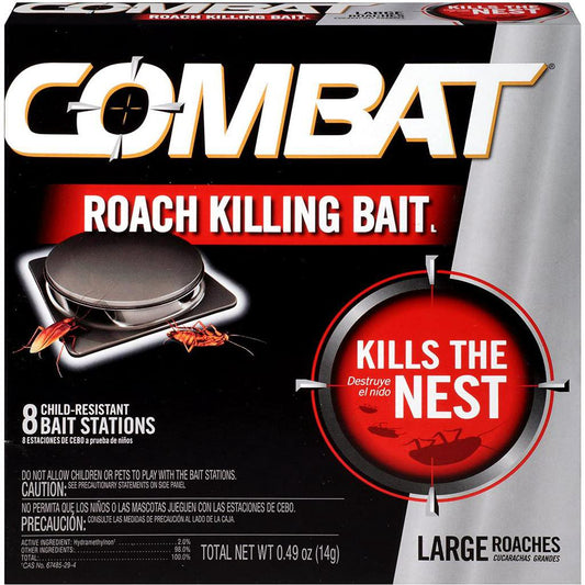 Combat Roach Killing Bait Large Roach Bait Station, Child-Resistant, 8 Count (PACKAGING MAY VARY)