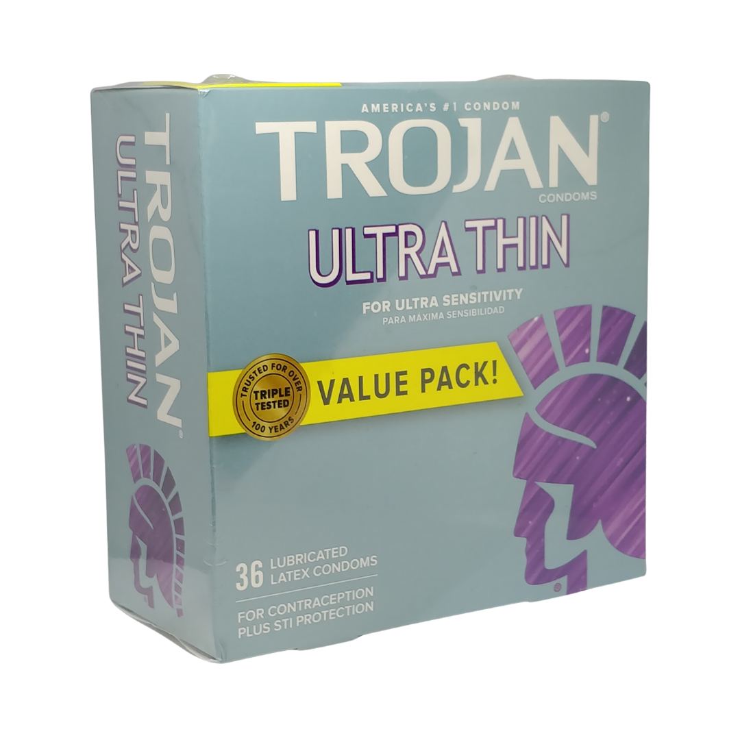 Trojan Ultra Thin, 36 Lubricated Latex Condoms