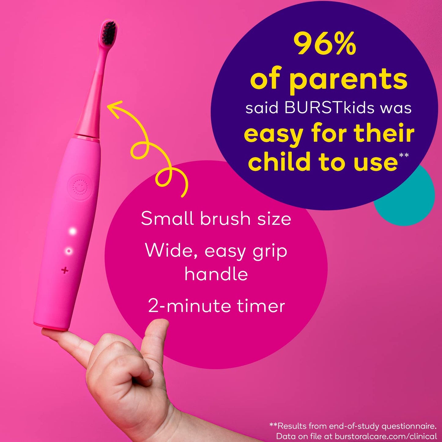 Burst Kids Purple Sonic Toothbrush for Ages 3+, 1 Count