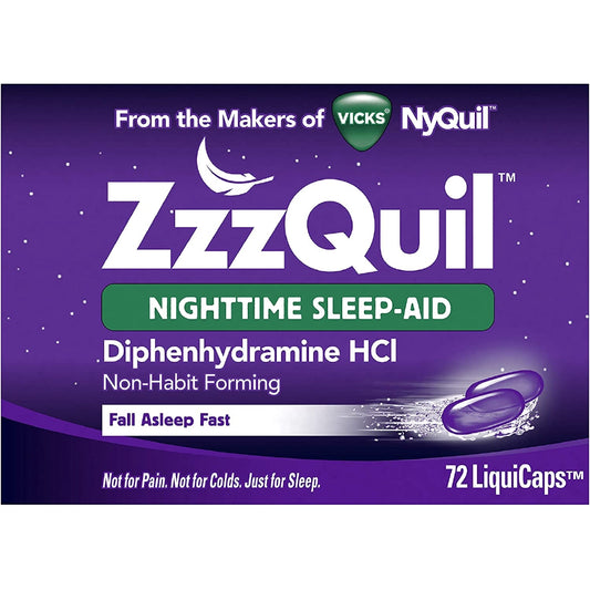 ZzzQuil Nighttime Sleep Aid, 72 Liquicaps Fall Asleep Fast
