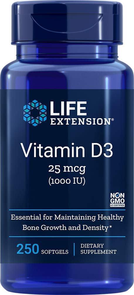Life Extension Vitamin D3 1,000 IU (250 Softgels) Packaging may Vary