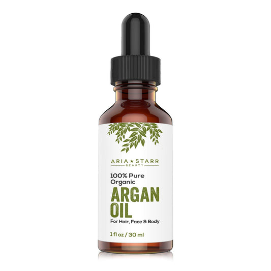 Aria Starr Beauty 100% Pure Organic, Argan Oil For Hair Face and Body (1 fl.oz / 30ml)