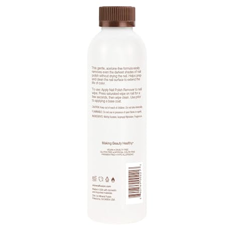 Mineral Fusion Nail Polish Remover Acetone-Free Formula 6 Fl Oz (177ml)