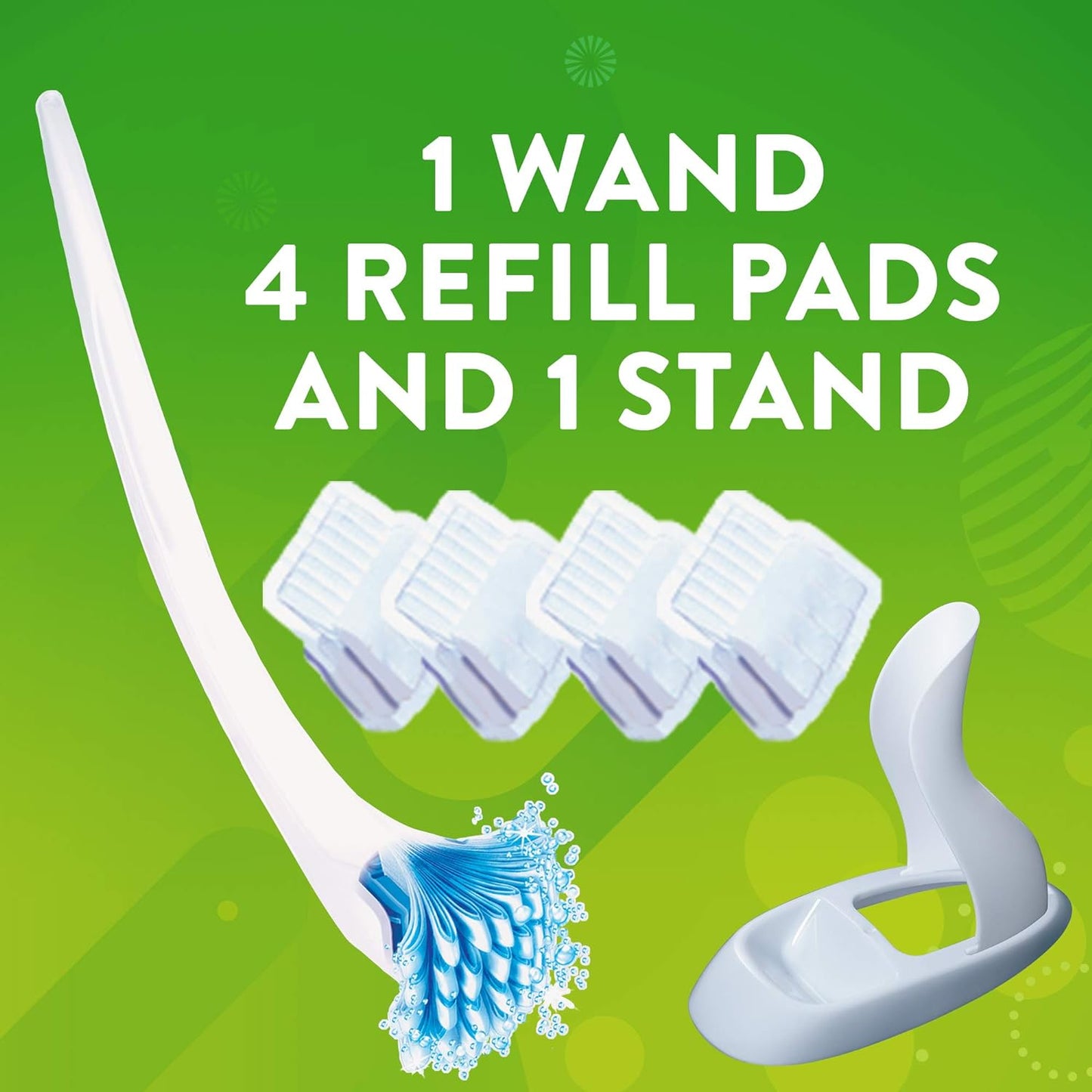 SC Johnson Scrubbing Bubbles Toilet Cleaning System Citrus Scent (1 Wand, 4 Pads, 1 Stand)