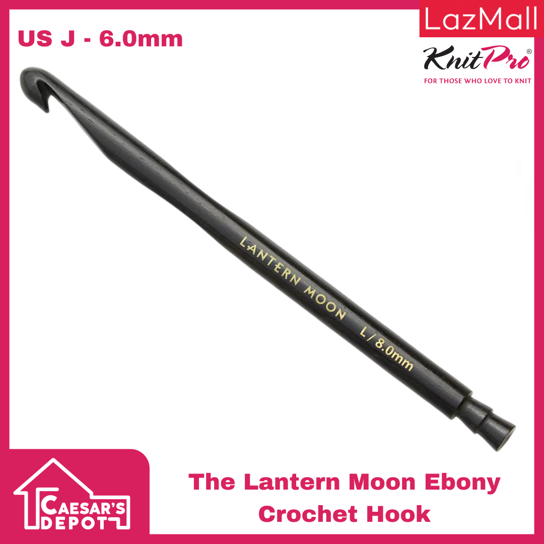 The Lantern Moon Ebony Wood Single Ended Crochet Hook
