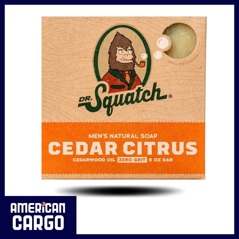 Dr. Squatch Men's Natural Soap Cedarwood Oil Zero Grit Cedar Citrus 5 Oz Bar
