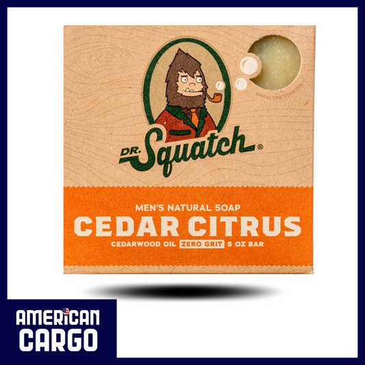Dr. Squatch Men's Natural Soap Cedarwood Oil Zero Grit Cedar Citrus 5 Oz Bar