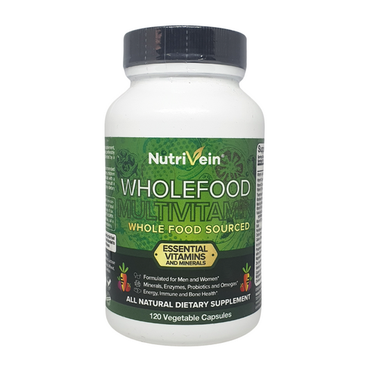 NutriVein Whole Food Multivitamin All Natural Supplement 120 Capsules