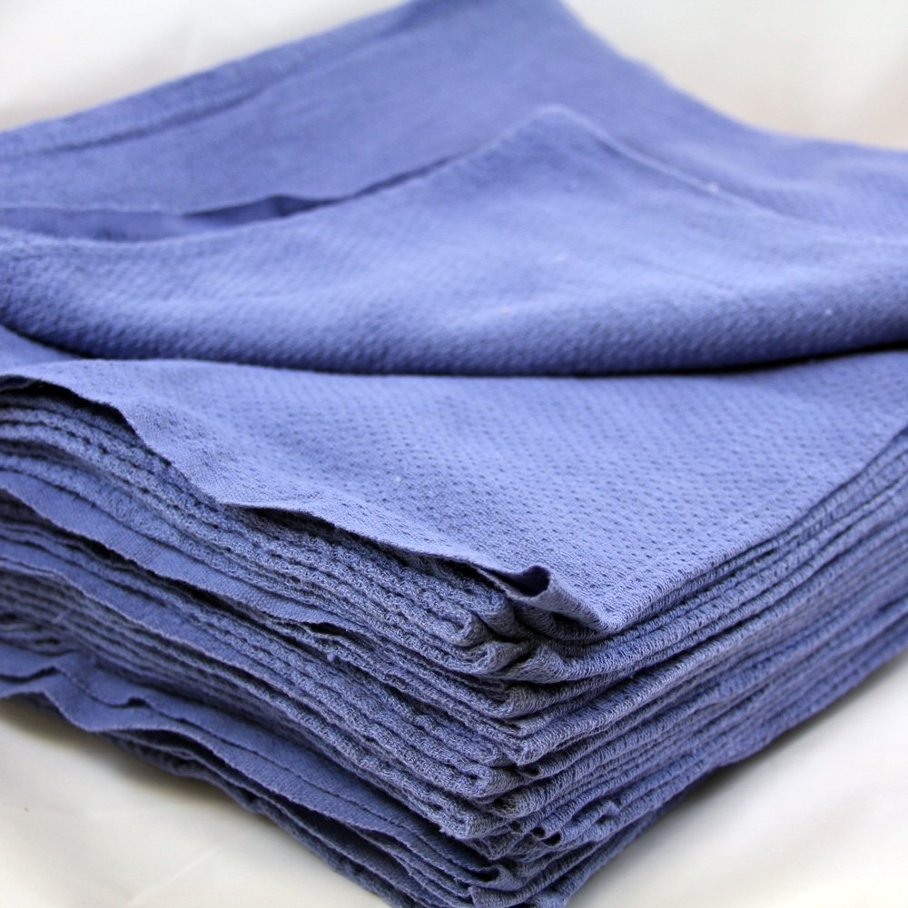 Surgical Cotton Huck Towels Blue 15" x 25" Pack of 12