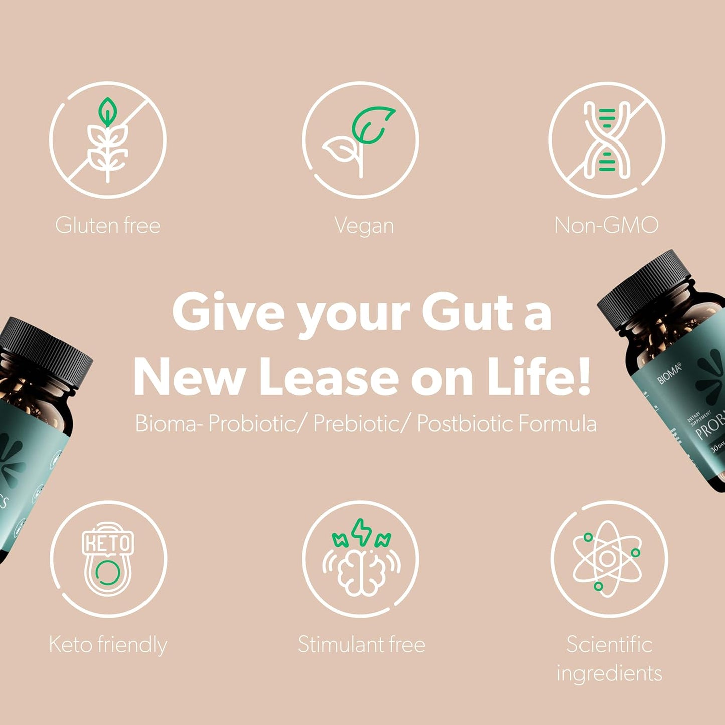 Bioma Probiotics Dietary Supplement, 60 Vegan Capsules