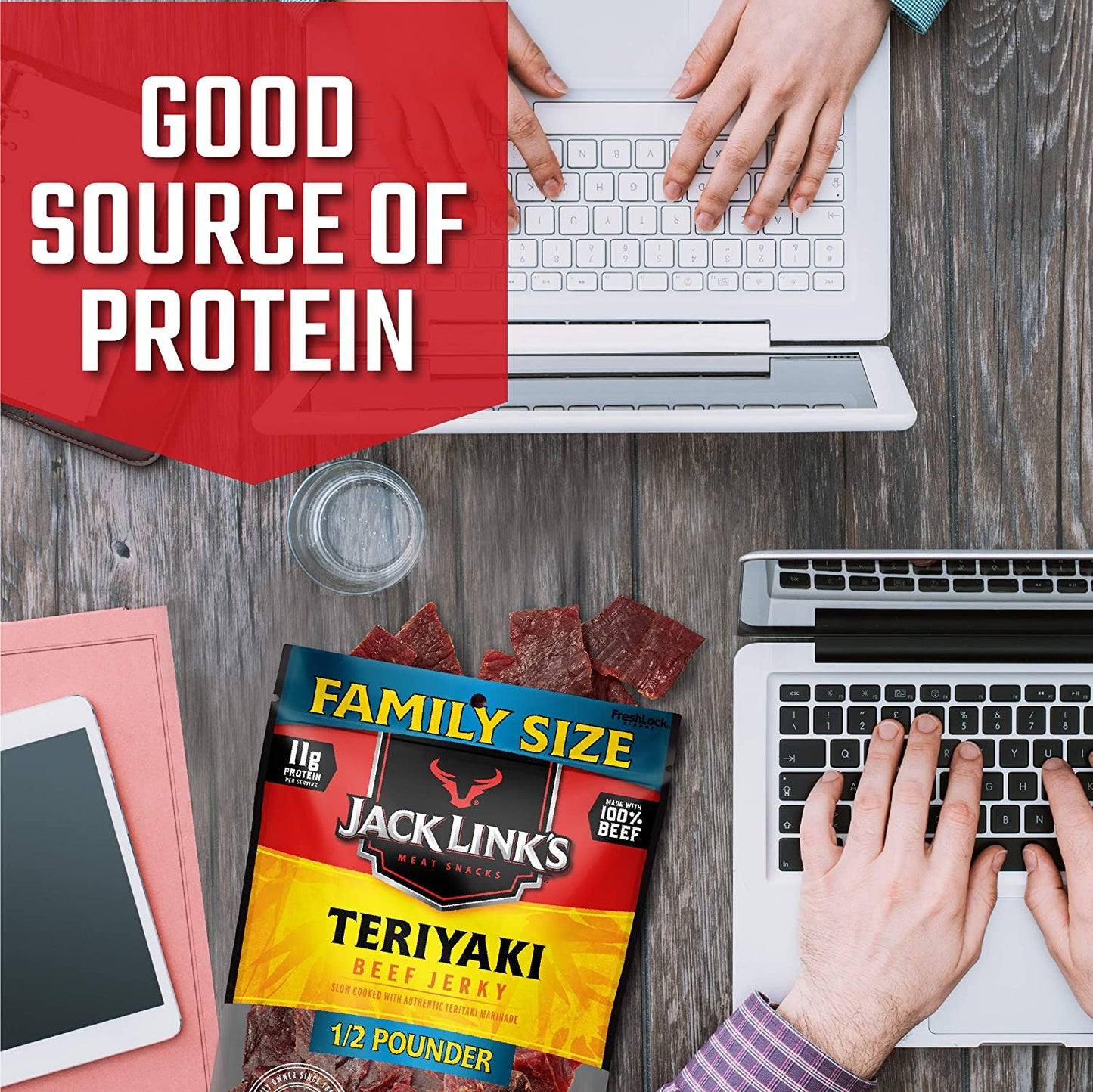 Jack Link’s Beef Jerky Teriyaki, Good Source of Protein, 96% Fat Free, No Added MSG, 1.25 oz. / 35g