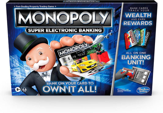 Monopoly Super Electronic Banking Board Game, Electronic Banking Unit, for Ages 8 and Up