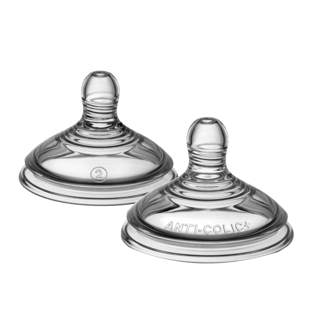 Tommee Tippee Medium Flow Baby Bottle Nipples - 2pcs Med Flow Nipples