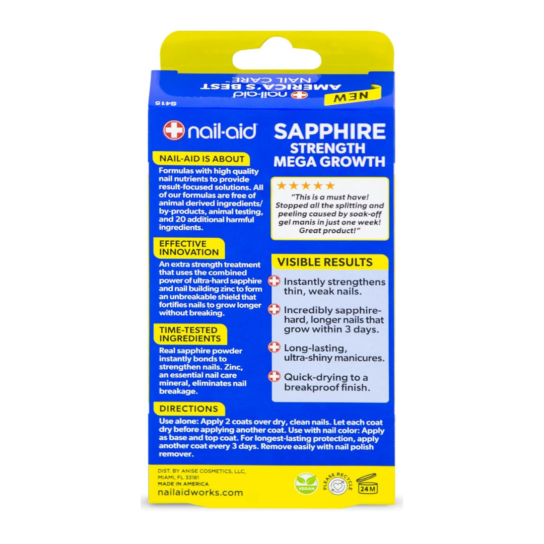 Nail-Aid Sapphire + Zinc Formula Strength Mega Growth 0.55 fl. oz. (15 mL)
