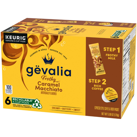 Gevalia Caramel Macchiato 2-Step K-Cup & Froth Packets, 6-Count