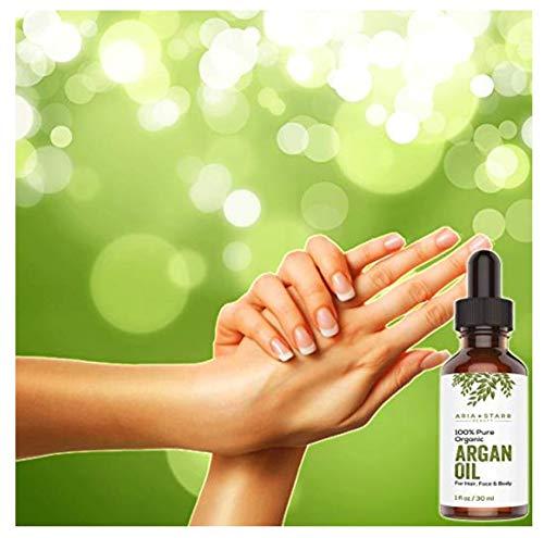Aria Starr Beauty 100% Pure Organic, Argan Oil For Hair Face and Body (1 fl.oz / 30ml)