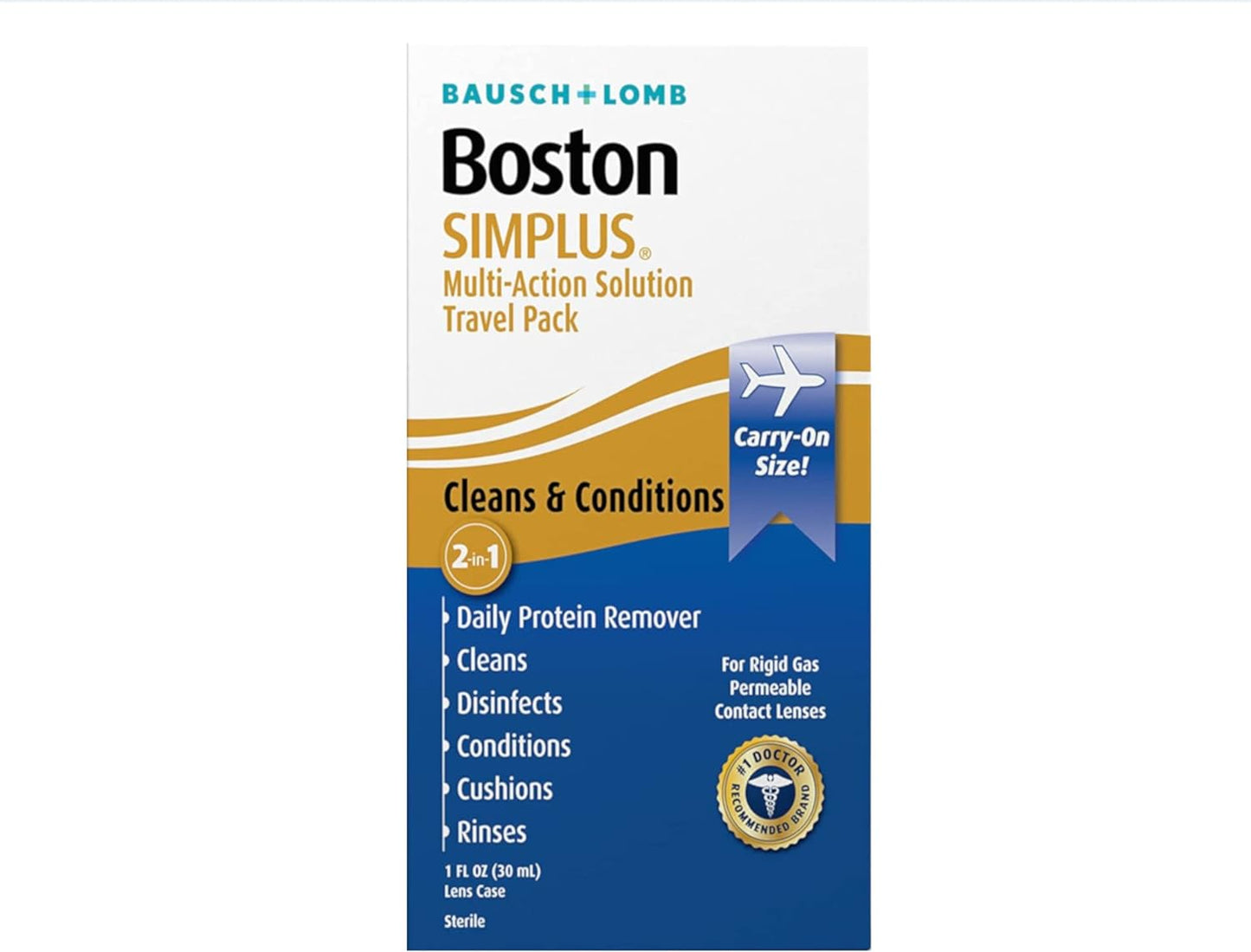 Bausch And Lomb Boston Simplus Multi-Action Solution Travel Pack ,  Carry On Size 1 Fl oz / 30ml