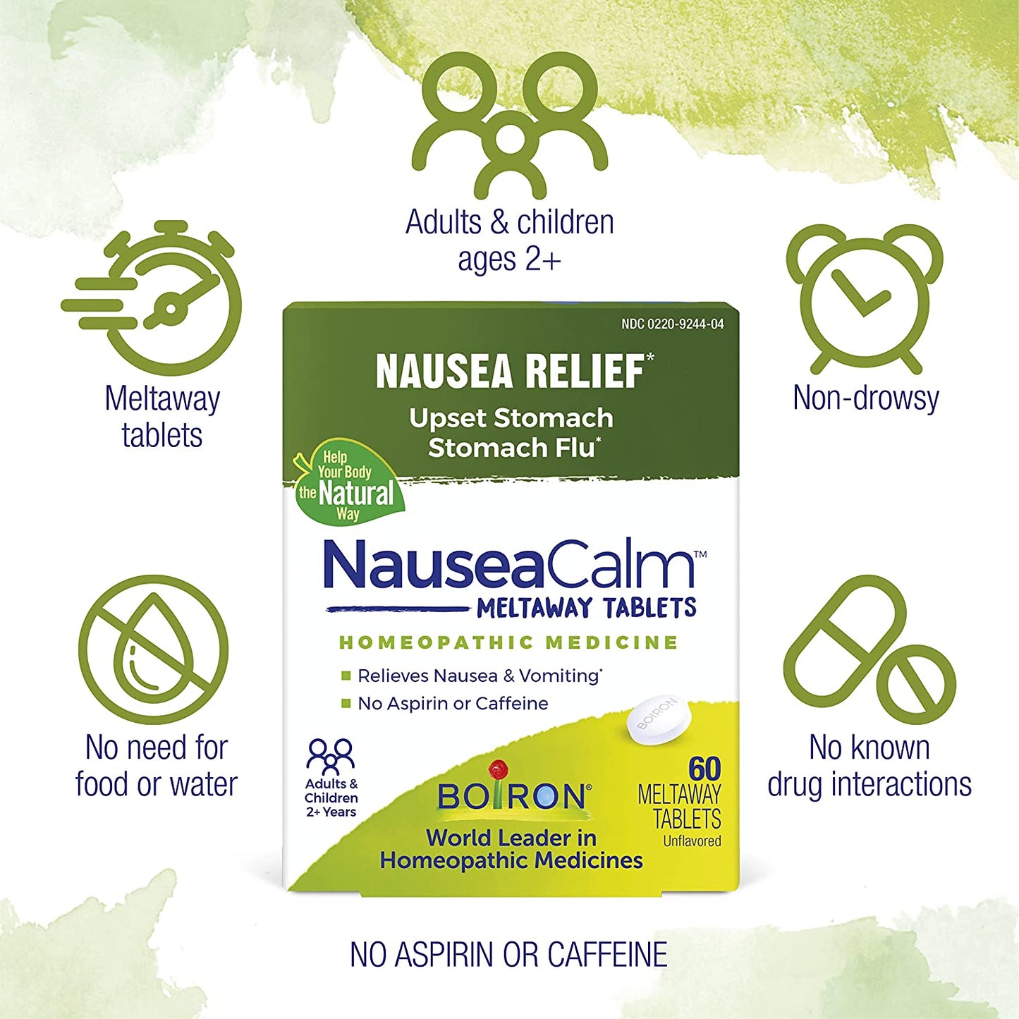 Boiron NauseaCalm Meltaway Tablets Nausea Relief 60 Tablets