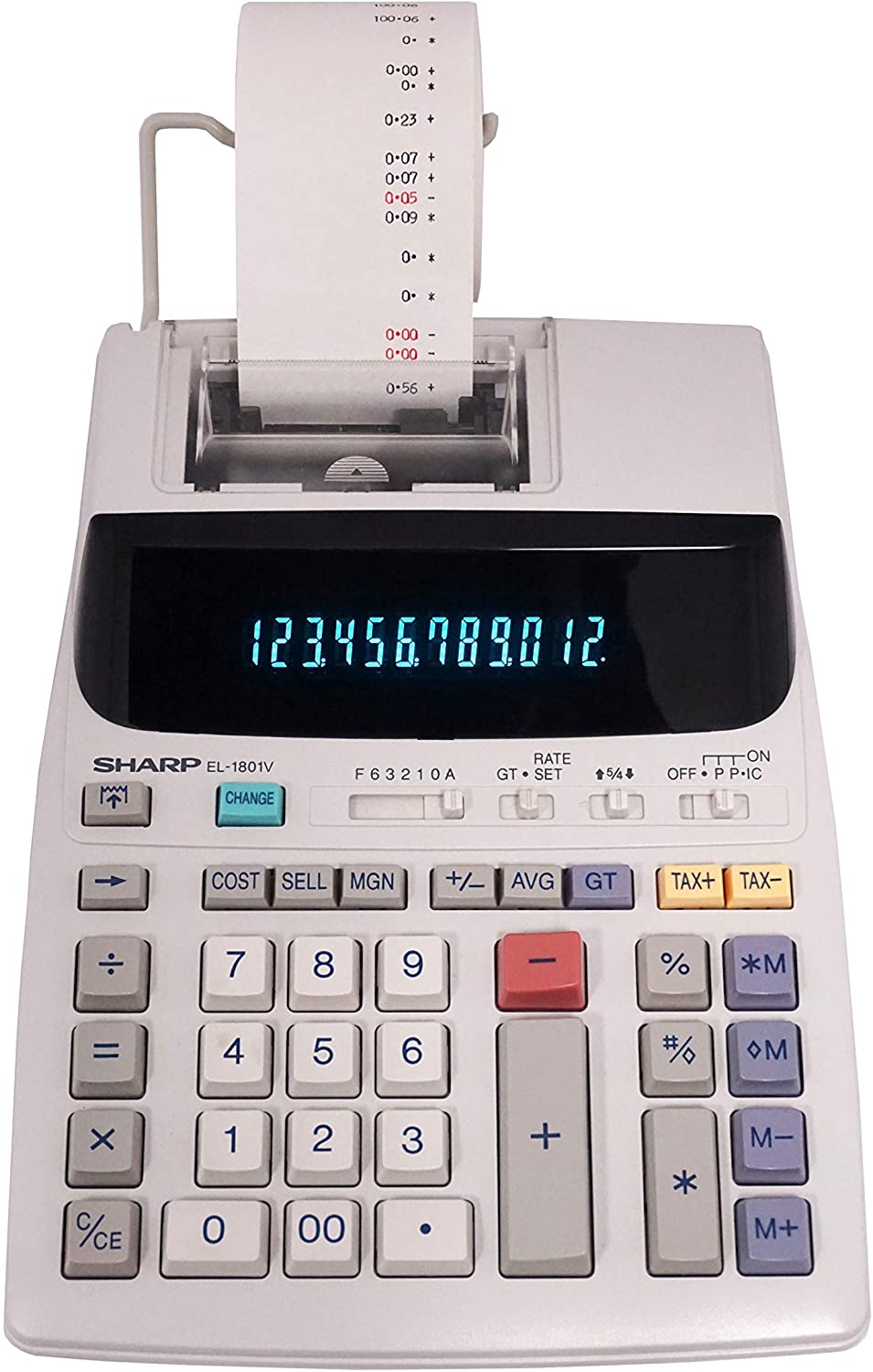 Sharp EL-1801V Electronic Two-Color Printing Calculator Black/Red, 120V NO BOX