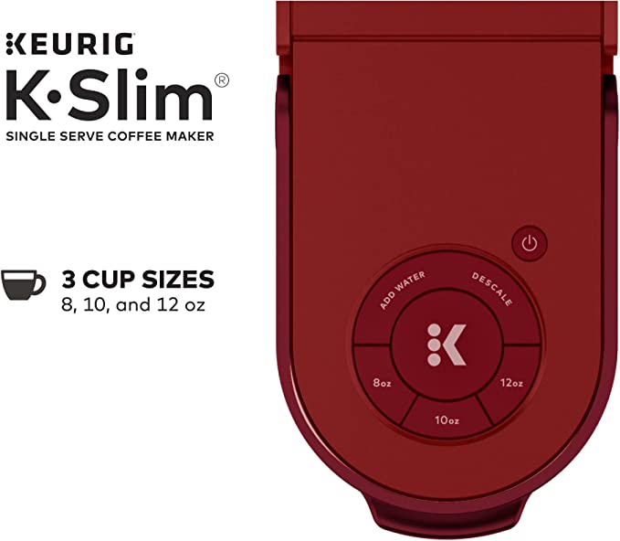 Keurig K-Slim Coffee Maker, Single Serve K-Cup Pod Coffee Brewer, Multistream Technology, Scarlet Red 2.96 kg