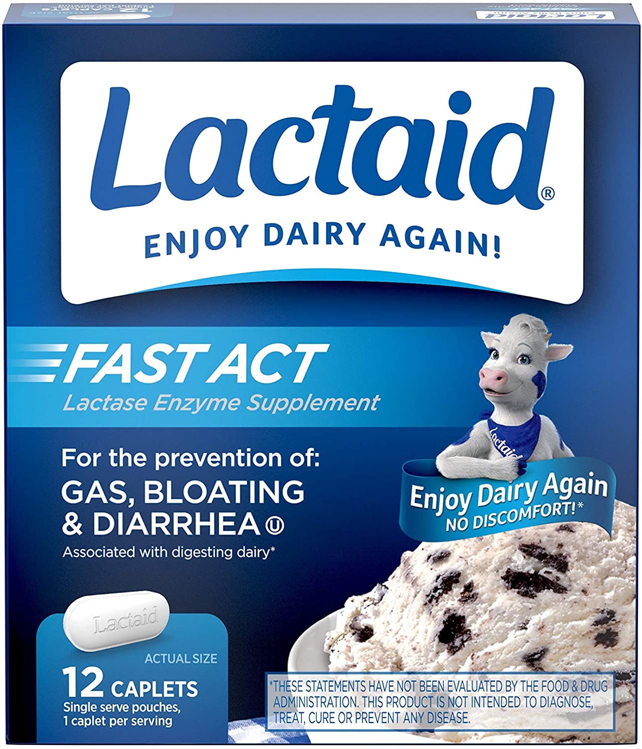 Lactaid Fast Act Lactase Enzyme Supplement - 12 Caplets