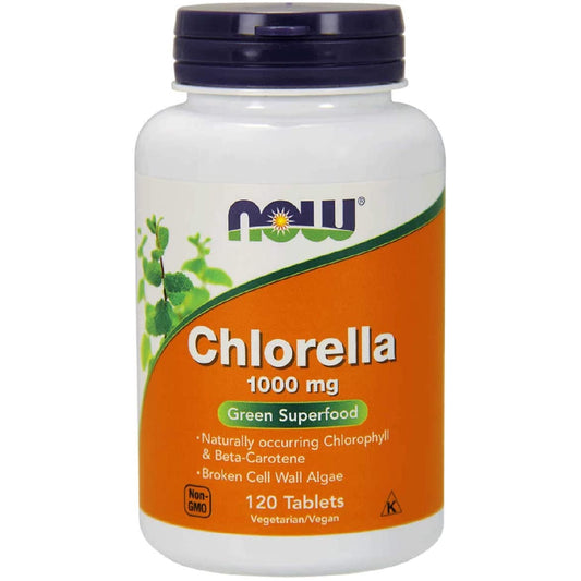 NOW Supplements, Chlorella 1000 mg with Vitamin C, Iron and Protein, 120 Tablets