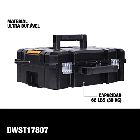 DEWALT TSTAK II Tool Box, 13 Inch, Flat Top, Flexible Platforms for Stacking (DWST17807)