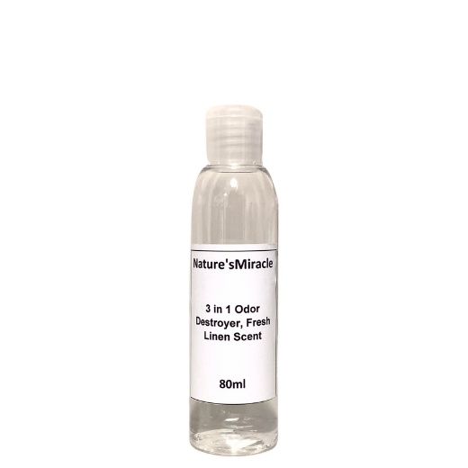 Trial Size Nature's Miracle 3 in 1 Odor Destroyer, Fresh Linen Scent 80 ml