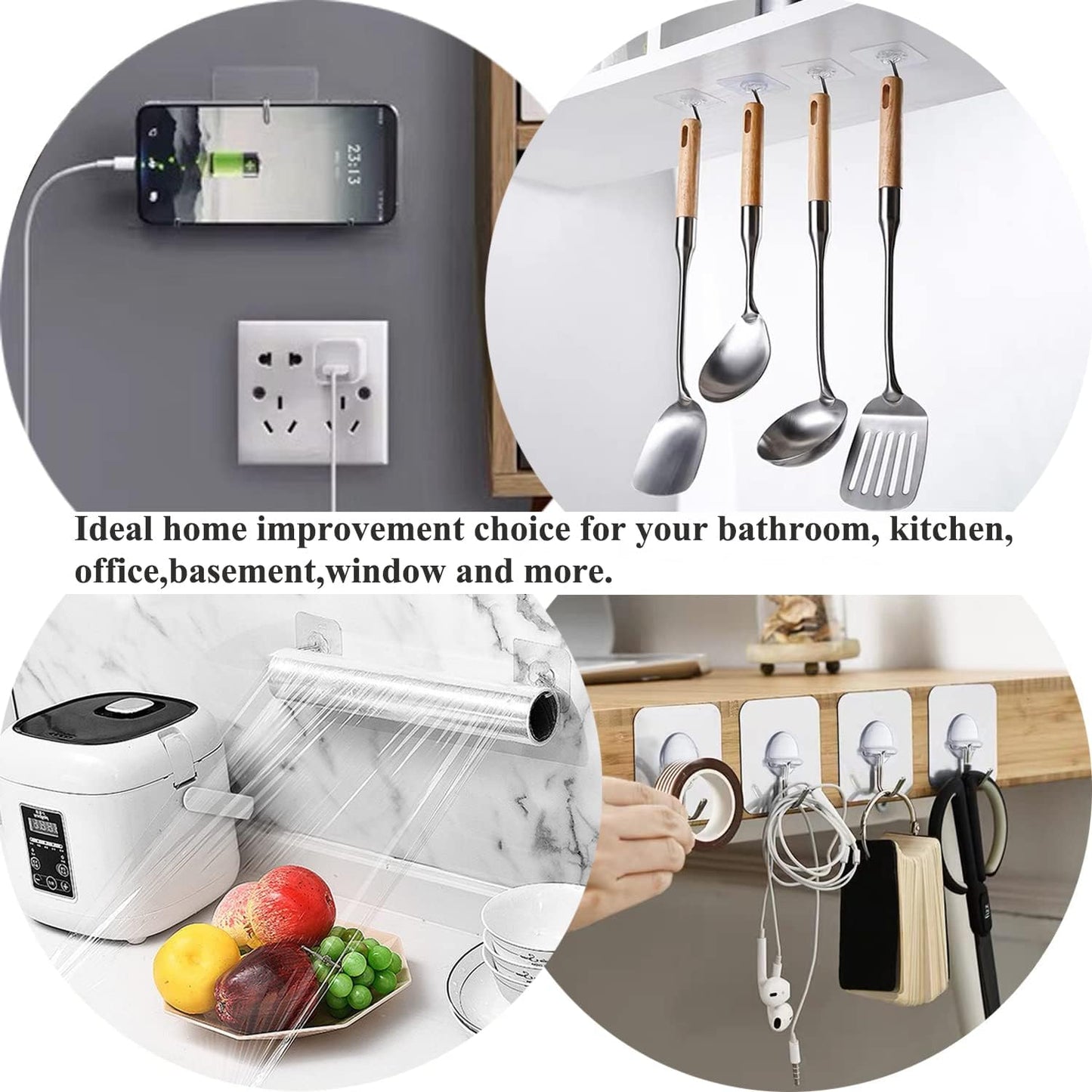 Gluit Adhesive Heavy Duty Wall Hooks 6 pcs