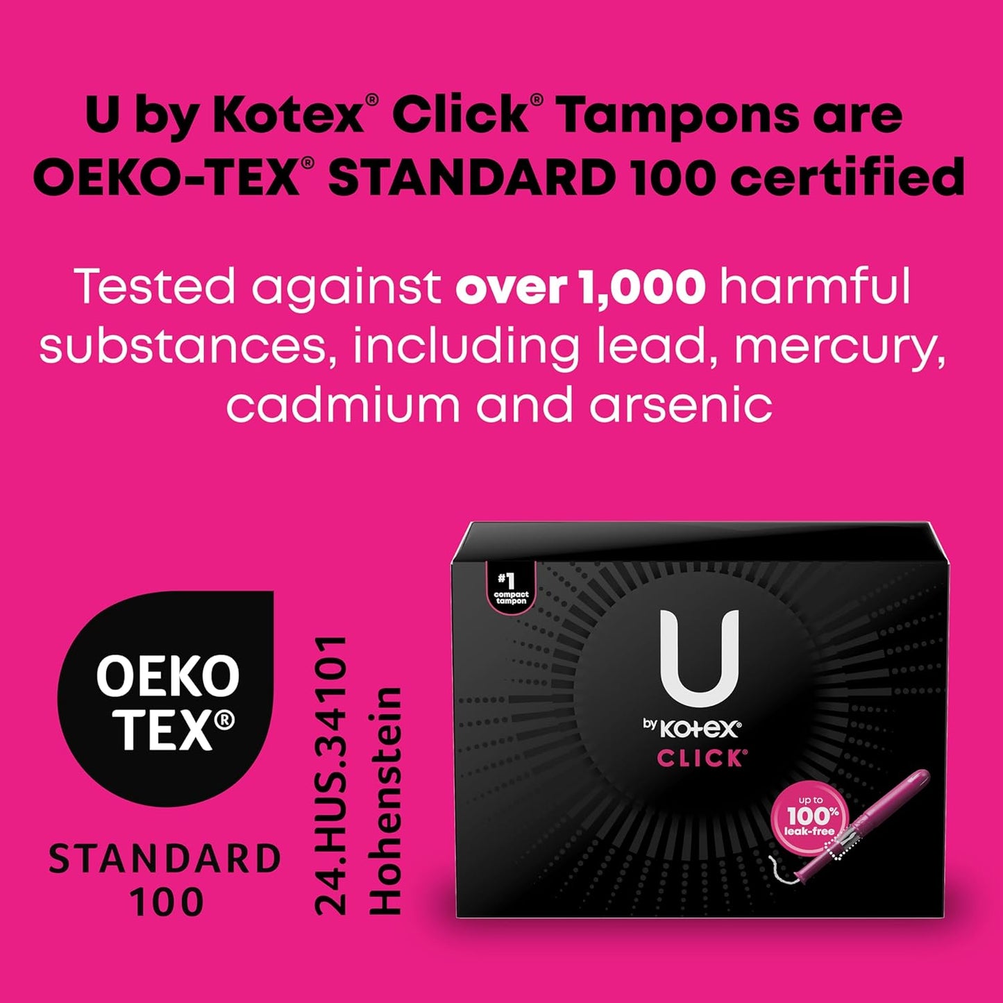U by Kotex Compact Unscented Tampons, 45 Pieces