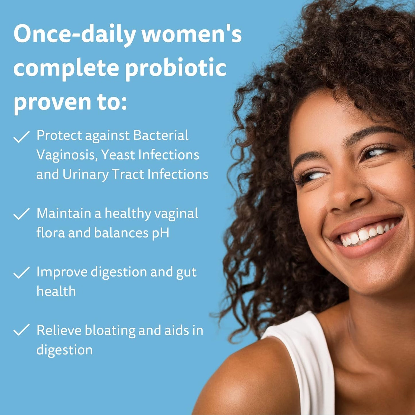 Happy V Women's Daily Prebiotic + Probiotic Dietary Supplement, 60 Vegan Capsules