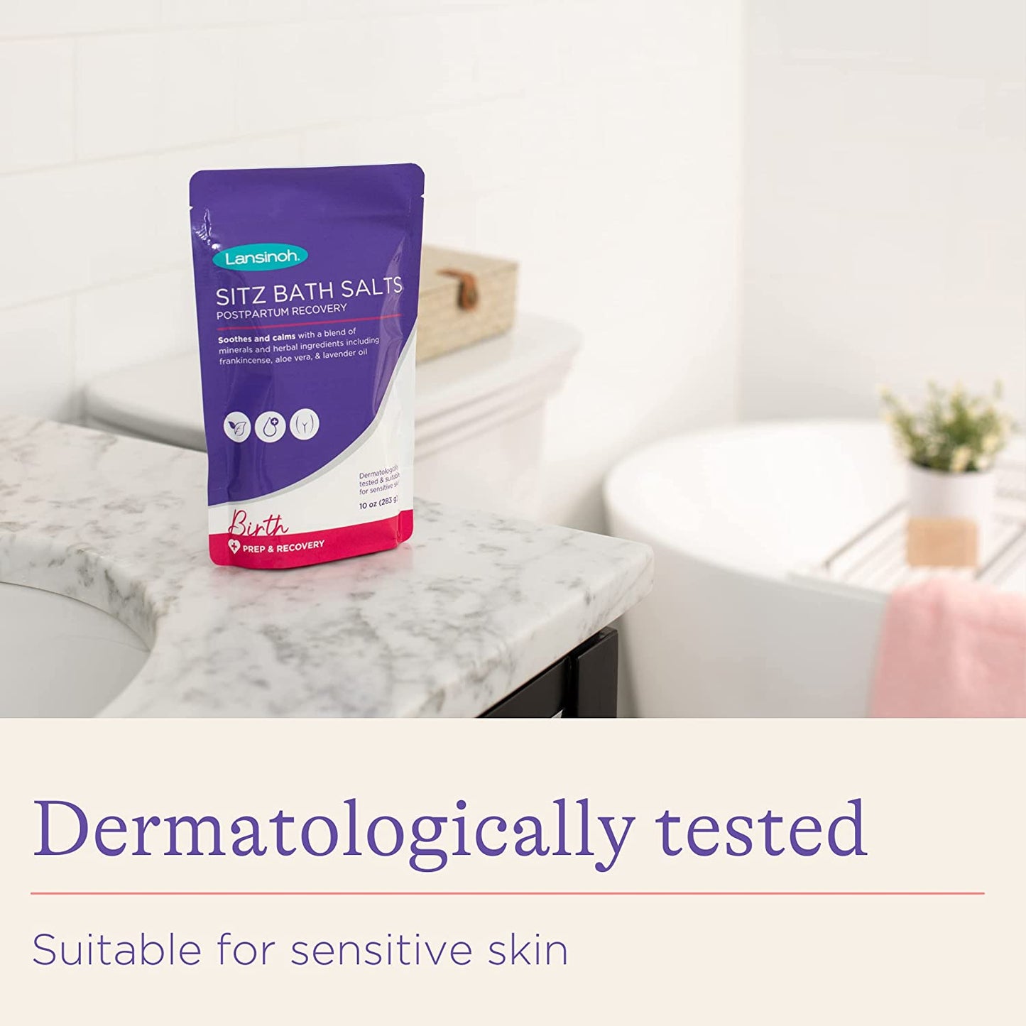 Lansinoh Sitz Bath Salts Postpartum Recovery 10 oz/ 283g