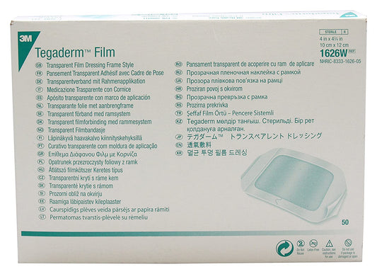 3M Health Care 1626W Tegaderm Film Dressing Frame Style Rectangle Pack Of 50