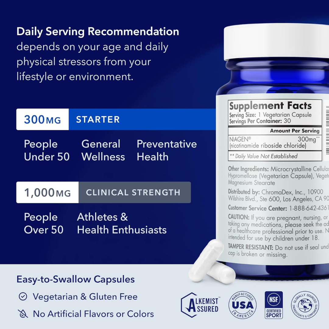 Tru Niagen Age Better Nicotinamide Riboside 300 mg, 30 Capsules