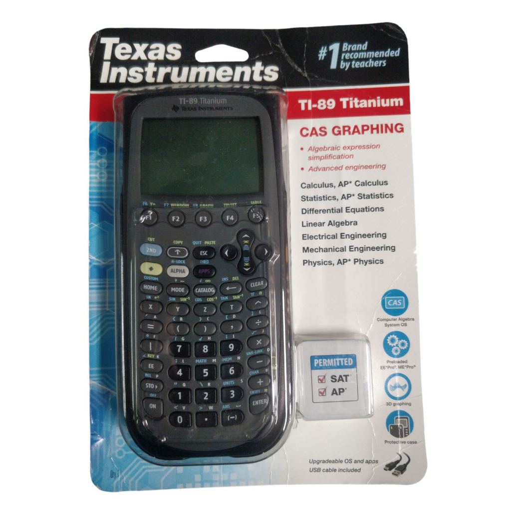 Texas TI-89 Titanium CAS Graphing Calculator Permitted SAT and AP, 1Qty Packaging May Vary