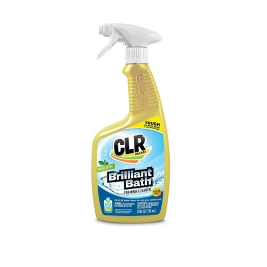 CLR Brilliant Bath Foaming Bathroom Cleaner Spray  Dissolves Calcium, Lime, and Soap Scum Fresh Scent, 26 oz