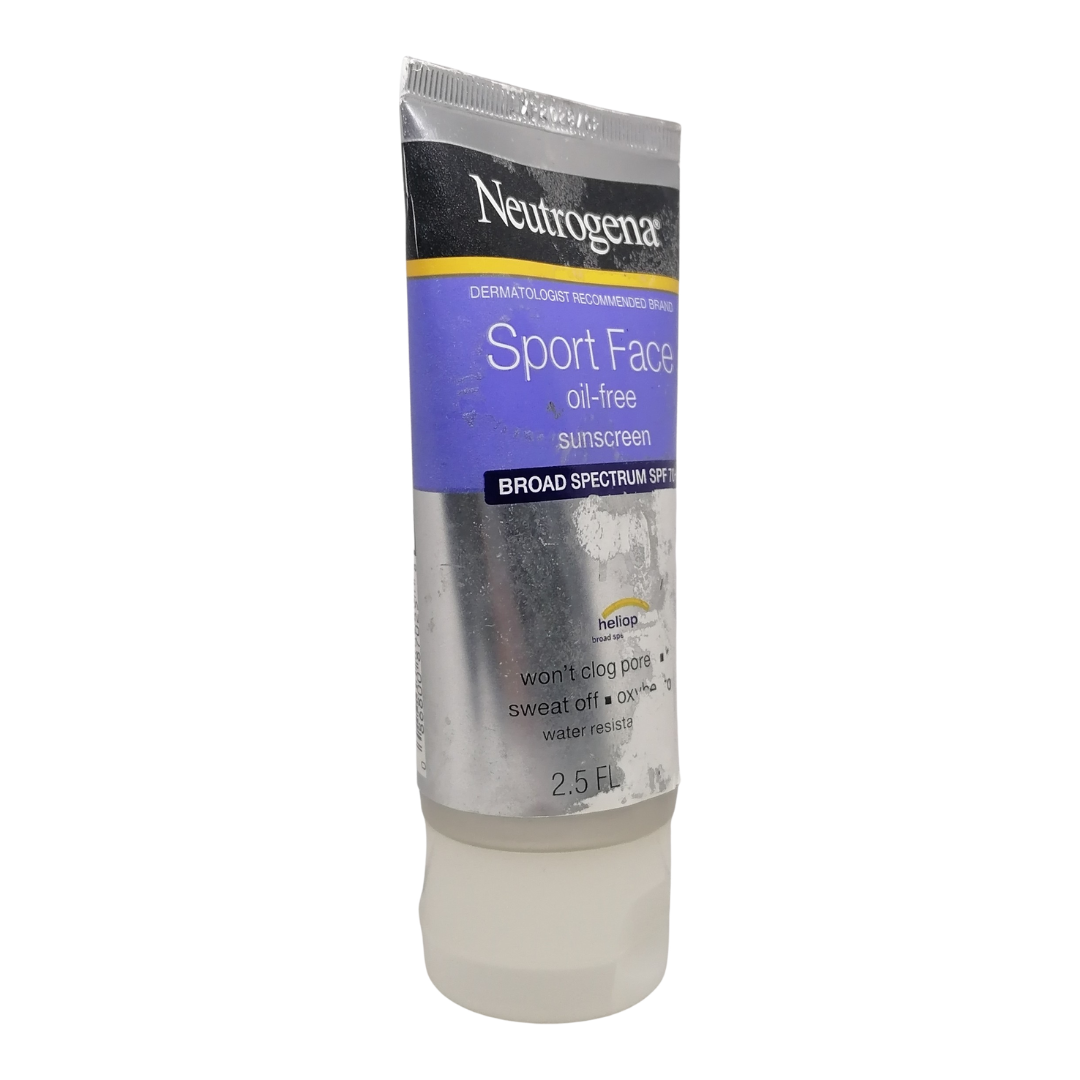EXPIRY 02/2028 Neutrogena Sport Face Oil-Free Sunscreen SPF 70+, 2.5 oz / 73 ml (DAMAGED PACKAGING)