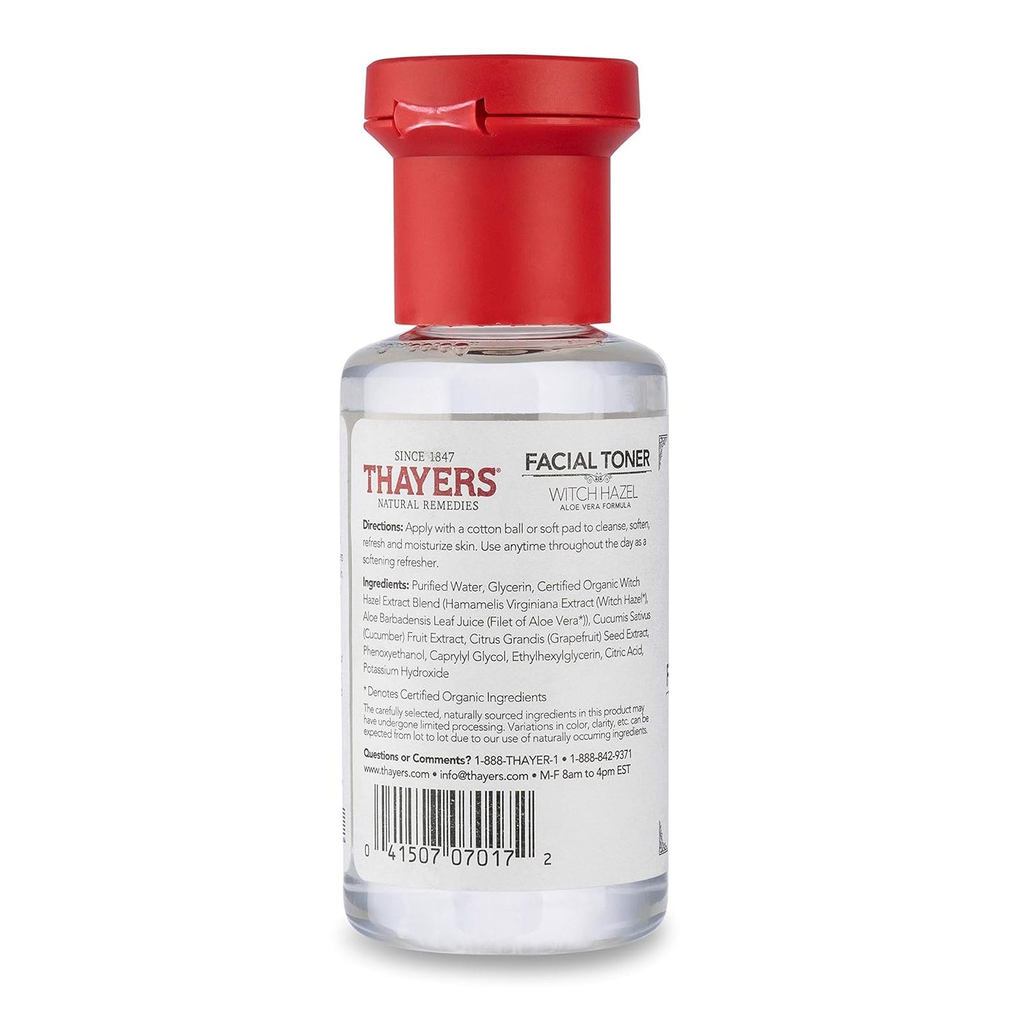Thayers Facial Toner Witch Hazel Aloe Vera Formula Cucumber 3 fl oz / 89ml