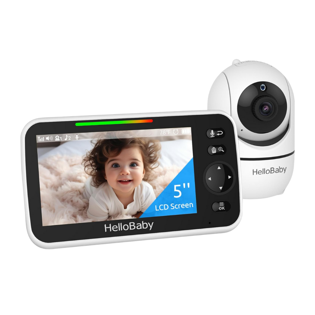 HelloBaby 2.4 GHz Digital Wireless Video Baby Monitor (Pro) 5.0 Inch TFT LCD